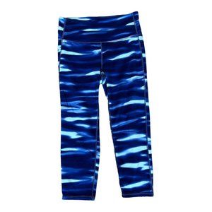 Athleta Cropped Leggings Blue Tie Dye Wave Size Small